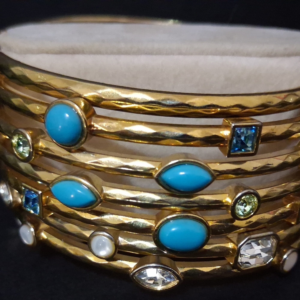 Vintage Lot Of Goldtone Boho Bangle Bracelets